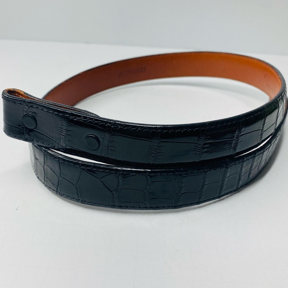 House Of Flemings Black Alligator Belt Women’s Size 27 No Buckle/Un Notched